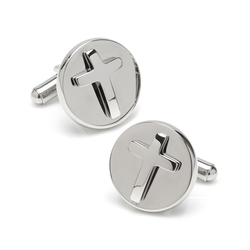 Ox Bull & Trading Co Cross Round Cufflinks