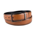 Men's Burnished Edge and Metal Loop Dress Belt  