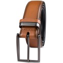 Men's Burnished Edge and Metal Loop Dress Belt  