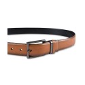 Men's Burnished Edge and Metal Loop Dress Belt  