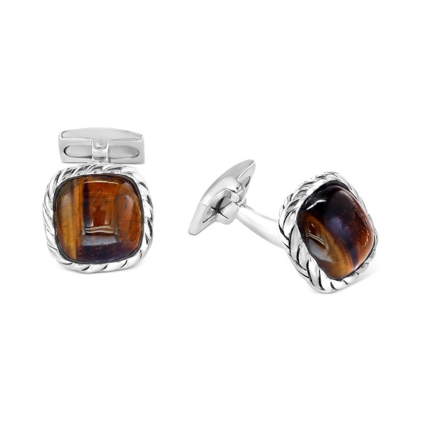 EFFY® Men's Tiger Eye Cufflinks in Sterling Silver (Also in Black Agate) EFFY® Men's Tiger Eye Cufflinks in Sterling Silver (Also in Black Agate)