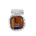 EFFY® Men's Tiger Eye Cufflinks in Sterling Silver (Also in Black Agate)