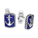 EFFY® Men's Lapis Lazuli Anchor Cufflinks in Sterling Silver