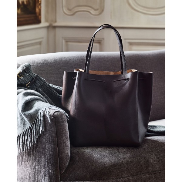 Andie Large Leather Drawstring Tote
