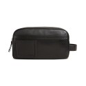 Men's Textured Leather Logo Washbag