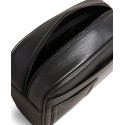 Men's Textured Leather Logo Washbag