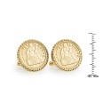 Gold-Layered Seated Liberty Silver Dime Rope Bezel Coin Cuff Links
