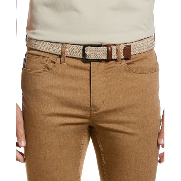 Men's Webbed Leather-Trim Belt