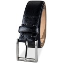 Men’s Textured Leather Roller Bar Buckle Belt