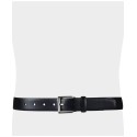 Men’s Textured Leather Roller Bar Buckle Belt