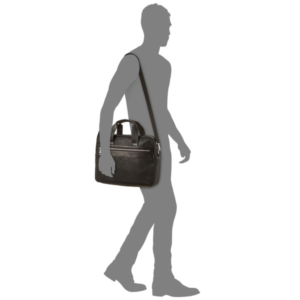 Men's Pebble Faux-Leather Leo Briefcase