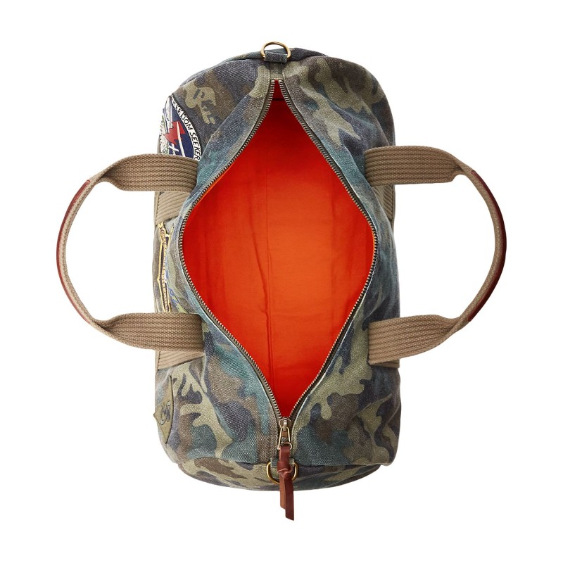 Men's Tiger-Patch Camo Canvas Duffel