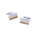 Stately Shiny Gold and Brushed Rhodium Cufflinks