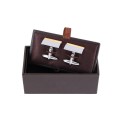 Stately Shiny Gold and Brushed Rhodium Cufflinks