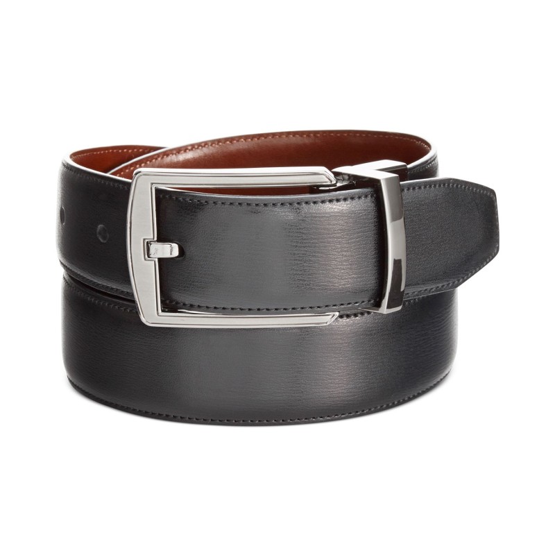 Men's Reversible Feather Stitch-Edge Belt