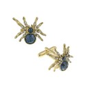 Jewelry 14K Gold Plated Crystal Spider Cufflinks