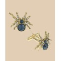 Jewelry 14K Gold Plated Crystal Spider Cufflinks