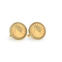 Gold-Layered Liberty Nickel Rope Bezel Coin Cuff Links