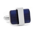 Wrapped Navy Cats eye Cufflinks