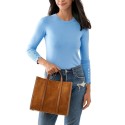 Carmen Shopper Suede Leather Bag