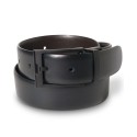 Men's Matte Black Reversible Buckle Leather Belt