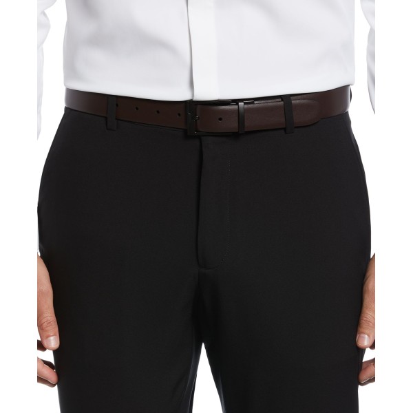 Men's Matte Black Reversible Buckle Leather Belt Men's Matte Black Reversible Buckle Leather Belt