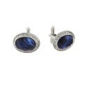 Jewelry Silver-Tone Oval Cufflinks