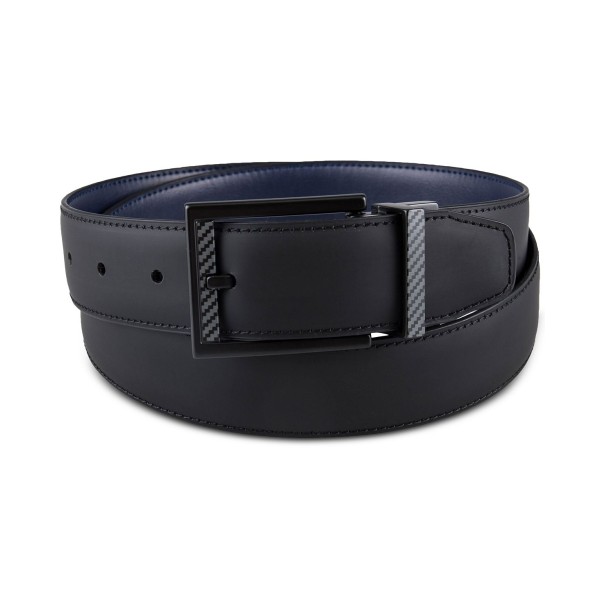 Men's Faux Leather Reversible Stretch Carbon Belt