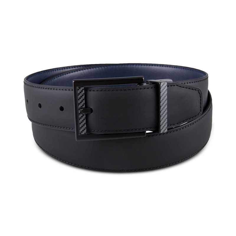 Men's Faux Leather Reversible Stretch Carbon Belt