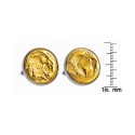 Gold-Layered Buffalo Nickel Bezel Coin Cuff Links