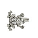 Jewelry Silver-Tone Crystal Frog Cufflinks
