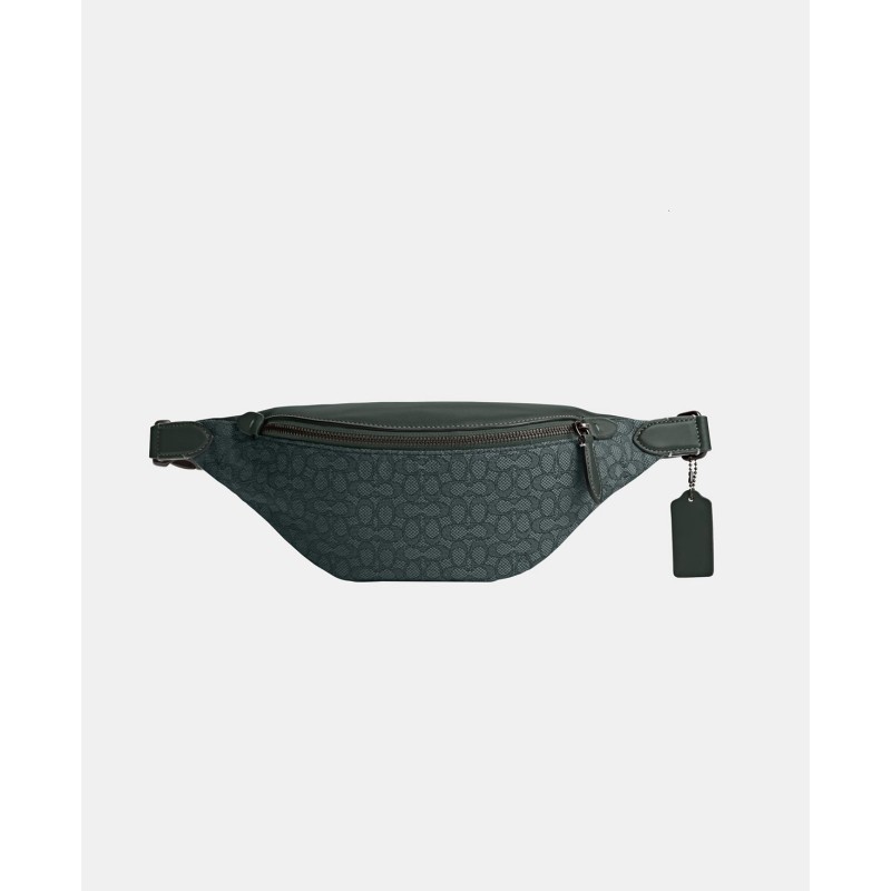 Leather Charter Belt Bag 7 in Micro Signature Jacquard