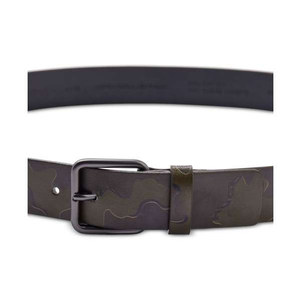 Hugo Boss Men's Leather Camouflage Logo Belt