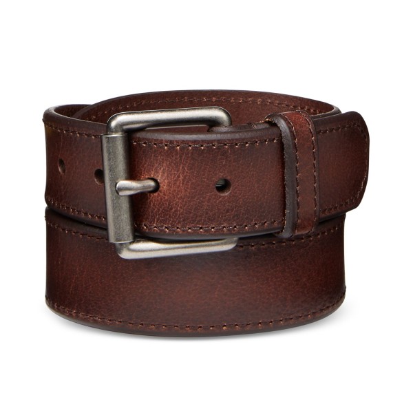 Men's Beveled-Edge Leather Belt
