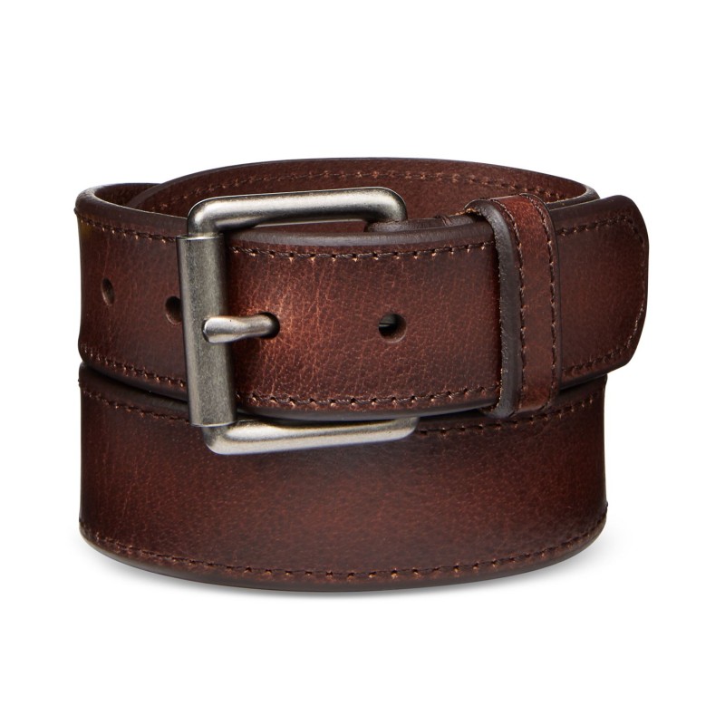 Men's Beveled-Edge Leather Belt