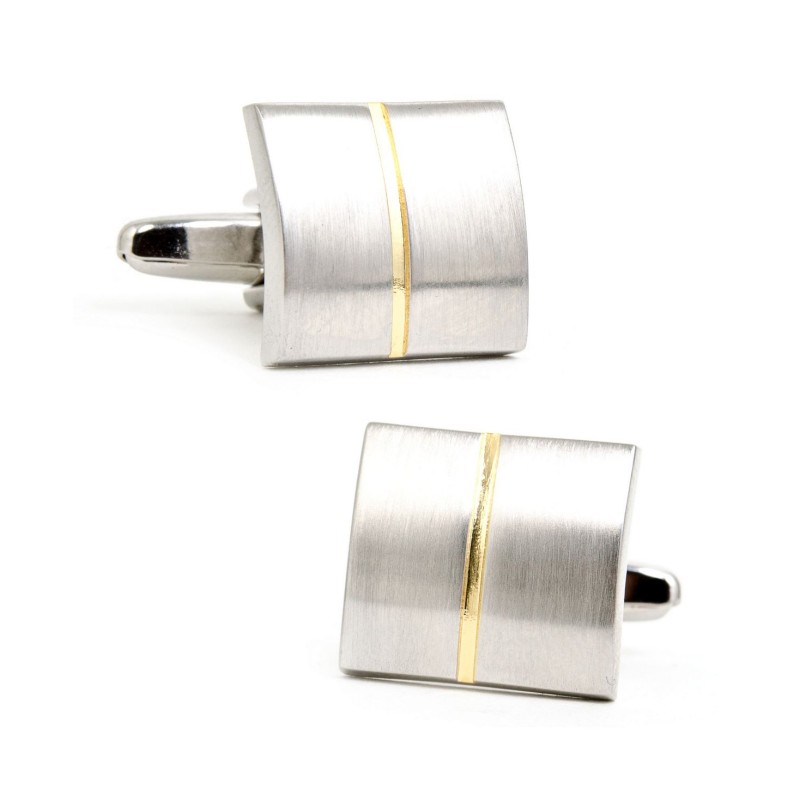 Divided Two Tone Square Cufflinks